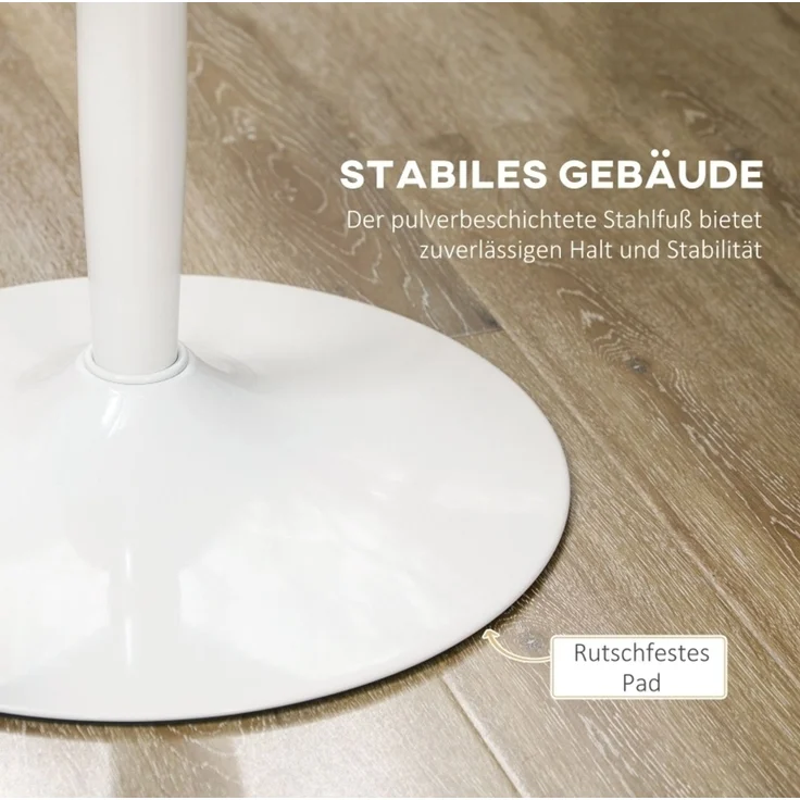 Esstisch Ø80 x 75 cm – runder Küchentisch aus MDF mit pulverbeschichtetem Stahlfuß – Bild 5