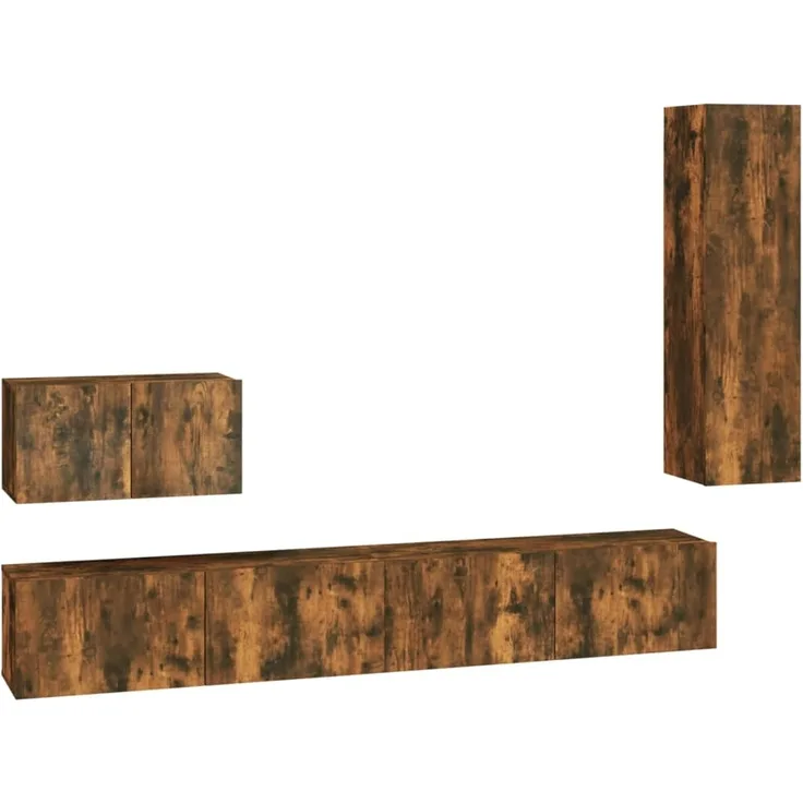 vidaXL 4-tlg. TV-Schrank-Set Räuchereiche Holzwerkstoff 3114331