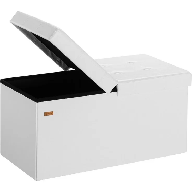 Sitztruhe faltbar Aufbewahrungsbox Truhenbank Sitzbank Sitzhocker Truhe Bank L - Weiß