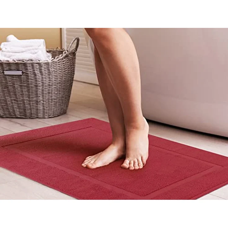 Utopia Towels UT1042 Badematten aus Baumwolle, gebändert, rot, kein Badezimmerteppich, 53,3x86,4 cm, 100% ringgesponnene Baumwolle, sehr saugfähig und maschinenwaschbar, für Dusche und Badezimmer – Bild 6