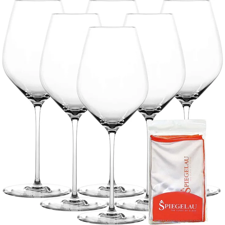 Spiegelau Hi-Lite Universalglas 510 ml 6er Set + Poliertuch