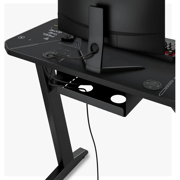 SENSE7 Schreibtisch Nomad Cybernetic, Gaming Tisch 120x60, PC Tisch mit Kopfhörerhaken, Getränkehalter, Controller Halter, Gaming Computertisch mit Kohlefaseroberfläche, Ergonomischer Gaming Desk – Bild 11