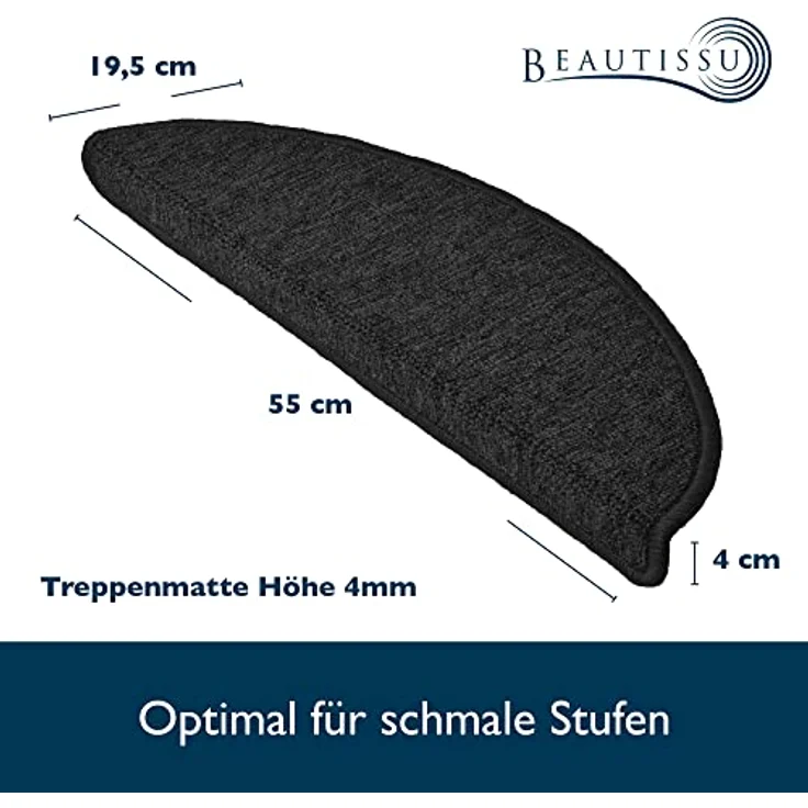 Beautissu Stufenmatte ProStair, 15er Set Treppenmatten 55x15cm – Bild 5
