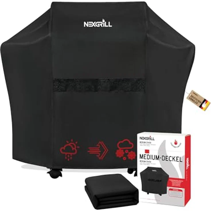 nexgrill Grillabdeckhaube Universal Grillabdeckung 178cm, 165cm, 150cm, Schutzhülle für Grill, schwarz, Grillabdeckung wetterfest – Bild 2