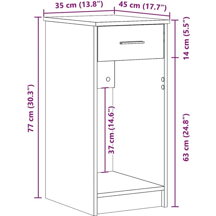 vidaXL Computerschrank mit Schublade Schwarz 35x45x77 cm 858741 – Bild 9