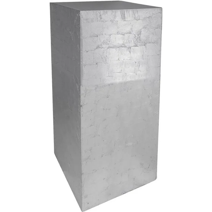 VIVANNO Blumenständer Fiberglas PODEST Säule - Blattsilber Blattoptik Hochglanz (1 St), 30x30x60 cm