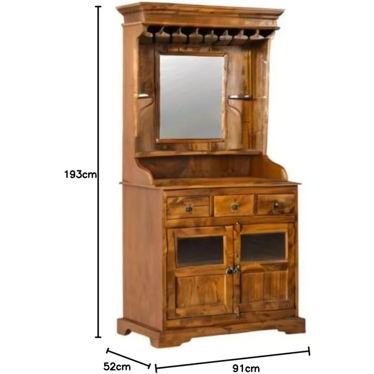 Bar Akazie 97x52x193 honig lackiert OXFORD #0443 – Bild 3