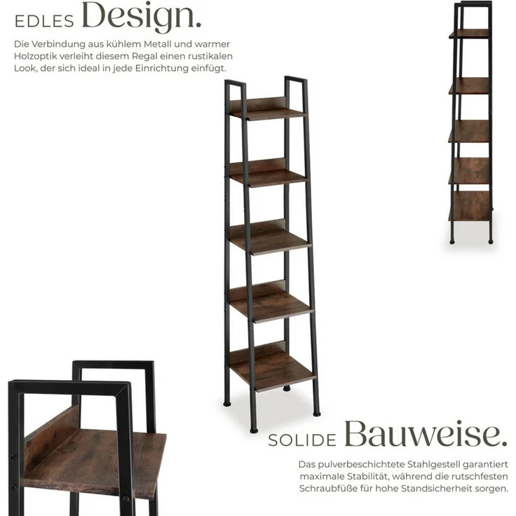 tectake Leiterregal Folkestone, Einzelstück 1-tlg, Industrial Style – Bild 3