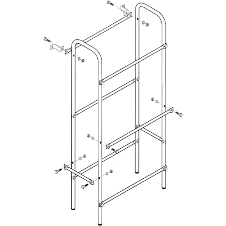 Spetebo Kastenständer 3er Metall Getränkekisten Ständer weiß 116 x 50 cm, Set 10-tlg, für 3 Getränkekisten oder Universalboxen in ca. 45 cm x 35 cm x 27 cm – Bild 7