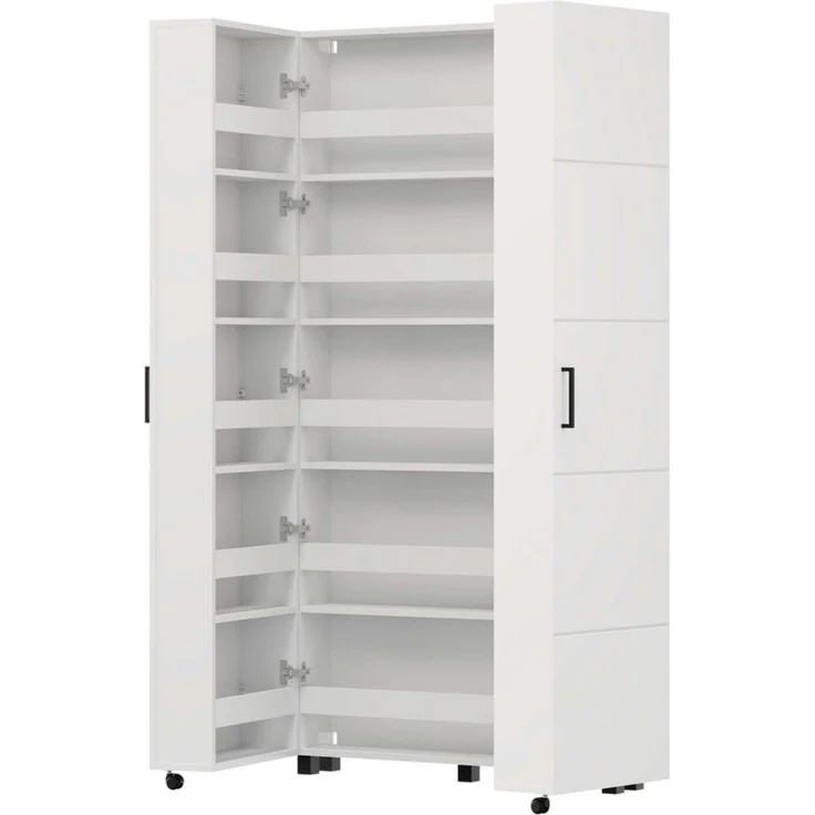 Home affaire Schuhschrank Islay, Drehtüren auf Rollen, B/T/H: 91,6/32,4/184,4 cm Schuhkommode mit Platz für ca. 40 Paar Schuhe bis Gr. 40 – Bild 2
