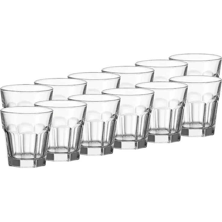Leonardo Rock Whiskeybecher 12er Set, Whiskey, Whiskyglas, Tumbler, Klarglas, Glas, 180 ml, 97940