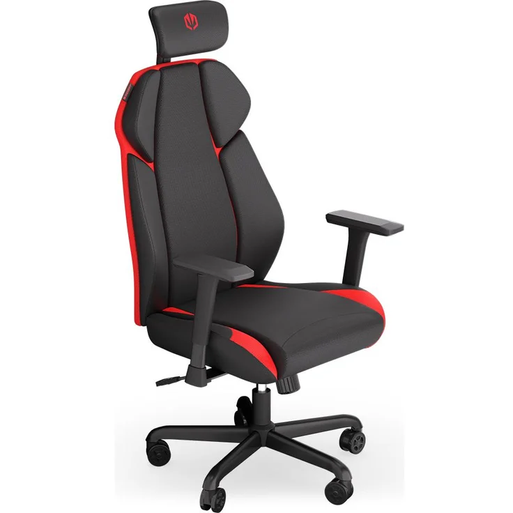 Endorfy ENDORFOS Meta RD Gaming Stuhl, ergonomisch mit 5-fach Segmentunterstützung, schwarz und rot, höhenverstellbar