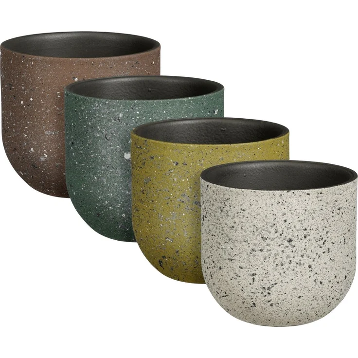 Mica Decorations Blumentopf Terrakotta Nora Ø 14 x 13 cm - 4 fach sortiert