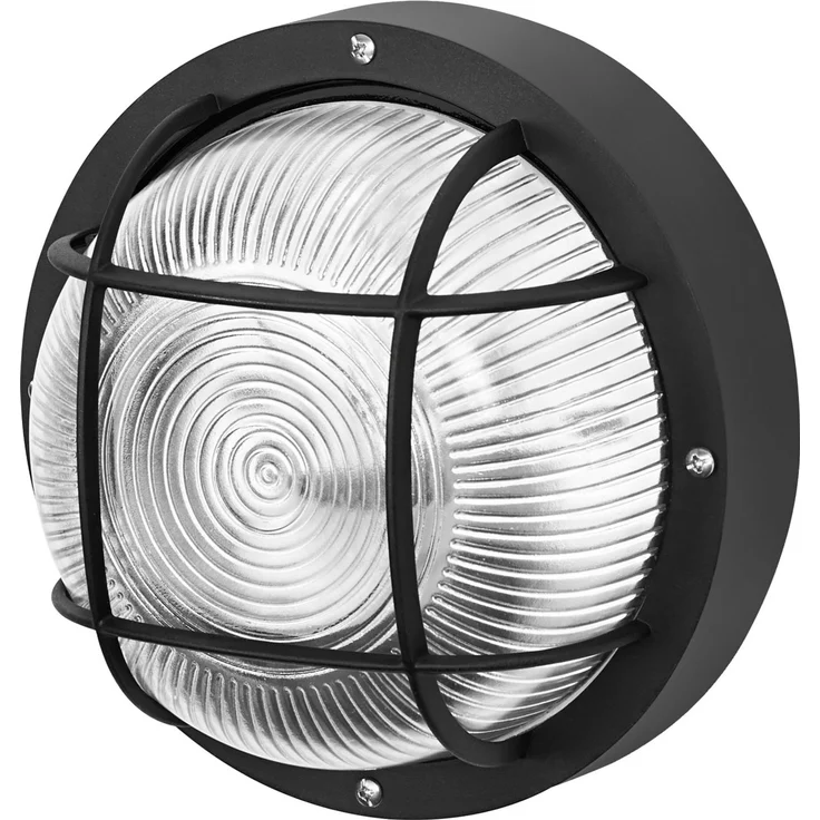 Osram LED Wandleuchte Bulkhead Essential Round E27 schwarz – Bild 6