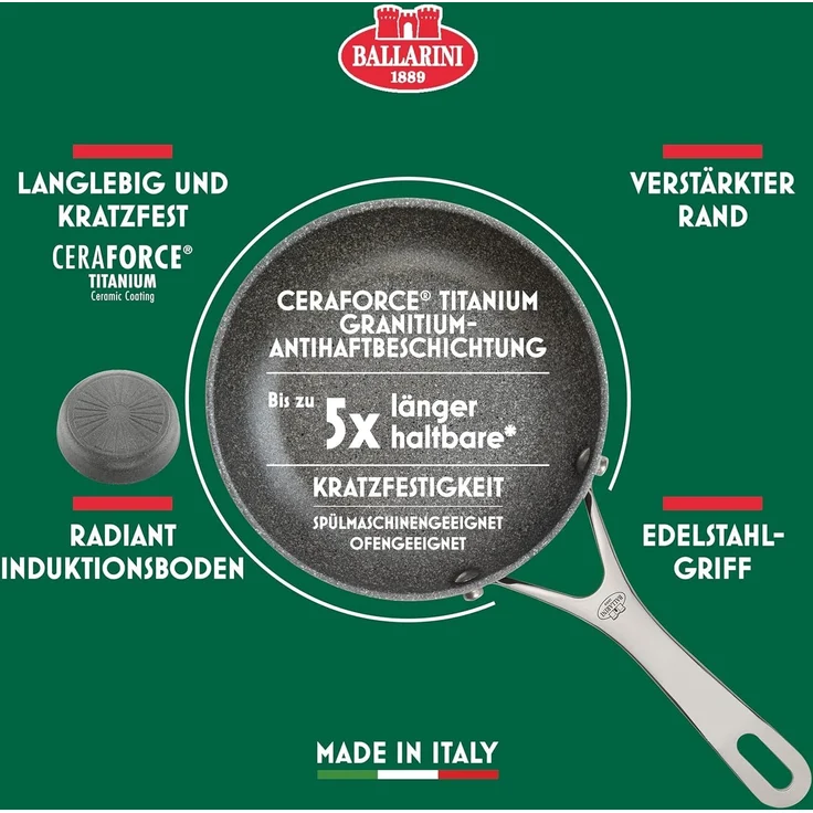 BALLARINI Salina Schmorpfanne 28cm mit Deckel – Bild 6