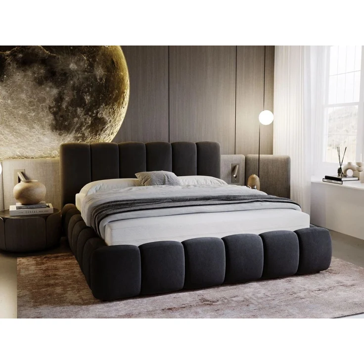GrainGold Polsterbett CLOUD, Modern Bett mit Kopfteil - 180x200 cm, Anthrazit (1x Bett) – Bild 5