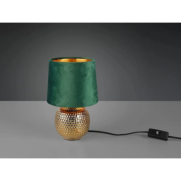 RL Light 'Sophia' Tischleuchte R50821015, Steh-Nachtlicht, Lampenschirm & Schreibtischlampe, Keramik grün/gold – Bild 4