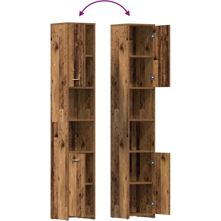 vidaXL 3-tlg. Badmöbel-Set Altholz-Optik Holzwerkstoff 3328561 – Bild 8