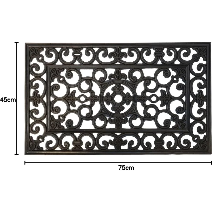 Fußmatte Türmatte Fußabtreter Gummi Filigran Schwarz 45x75cm Ib Laursen 2824-00 – Bild 3