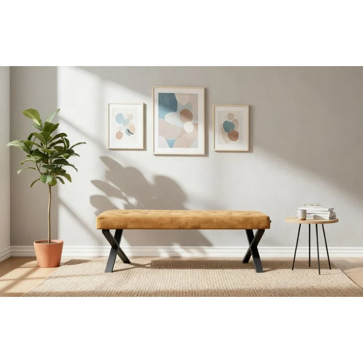 B&D home Essbank KAREN (1-St), gepolstert, Metallgestell, mit/ohne Rückenlehne, in 100/120/140/160cm – Bild 1