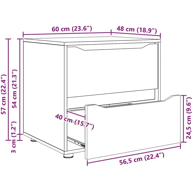 vidaXL Aufbewahrungsschrank 60 x 48 x 57 cm Holzwerkstoff Altholz 888835 – Bild 12