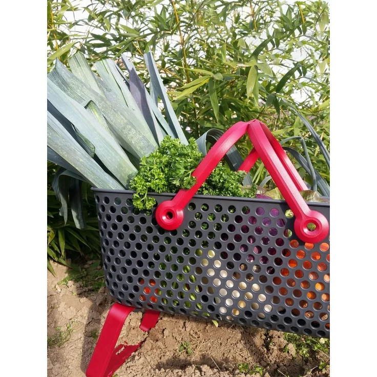 Kajo Erntekorb | grau / kirschrot (15 L) – Bild 7