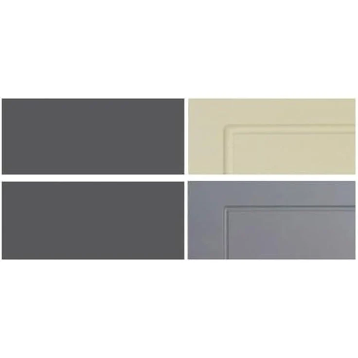 L-Form Küchenzeile KVANTUM Küche 256x385cm lava Front MDF vanille - dust grey – Bild 3