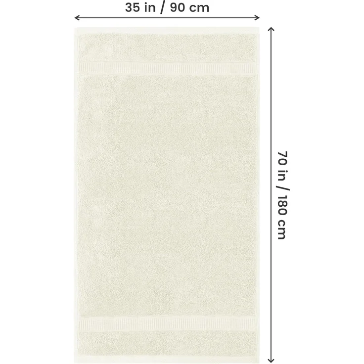 Utopia Towels,Luxuriöses Jumbo-Badetuch,100% ringgesponnene Baumwolle, extra großes Badetuch – superweiches Hotel-Qualitätshandtuch (89x178 cm, 2er-Pack) (Elfenbein) – Bild 2