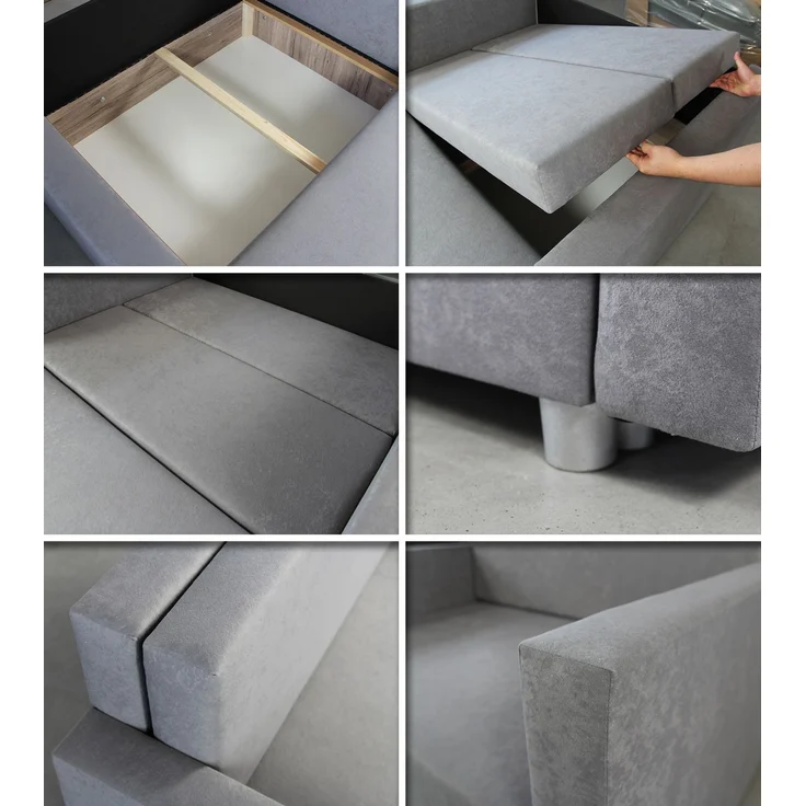 Schlafsofa Pura Midi mit Bettkasten - Polstersofa mit Schlaffunktion, Sofa, Bettsofa, Wohnlandschaft (Braun (Suedine 26)) – Bild 4