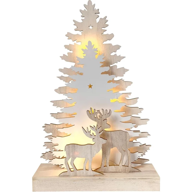 HTI-Living Rehe vor Baumsilhouette LED Weihnachsdeko – Bild 3