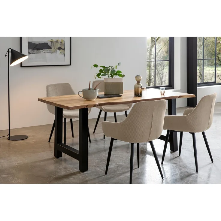 Essgruppe aus 1 x Esstisch Akazie 4 x Esszimmerstuhl