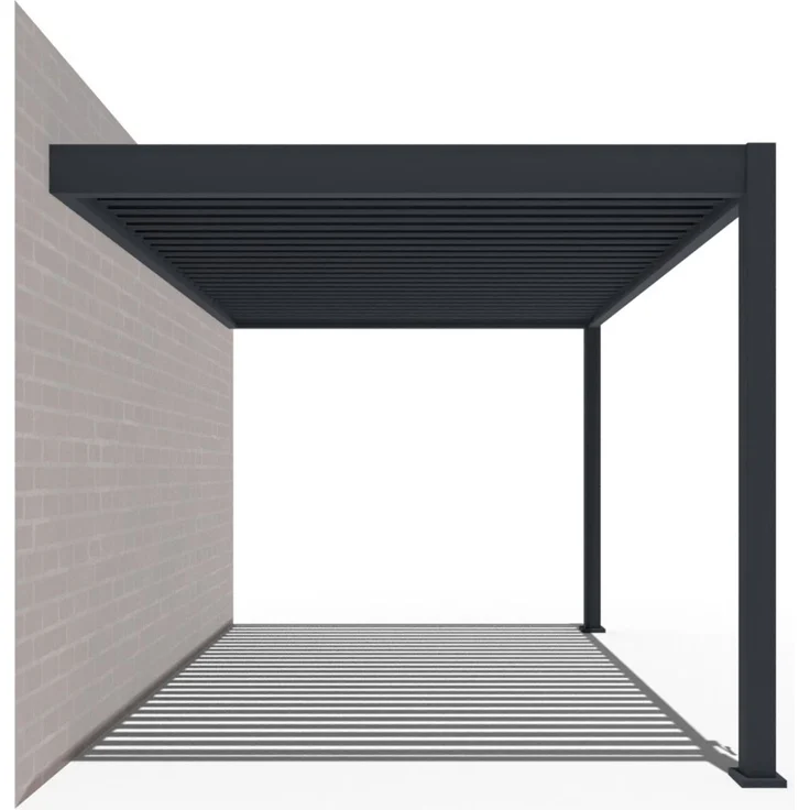 Weide Deluxe | Wand Pergola | Voll Aluminium | 3 x 4 M | Lamellendach anthrazit – Bild 2
