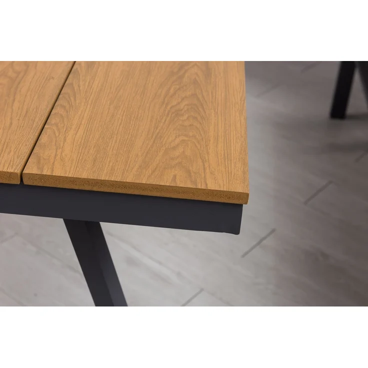 Gardissimo 'Nabari XL' Dining-Ecklounge mit Ecksofa, Bank, Tisch & Sessel, 10 Personen, Anthrazit / Braun, Links – Bild 4