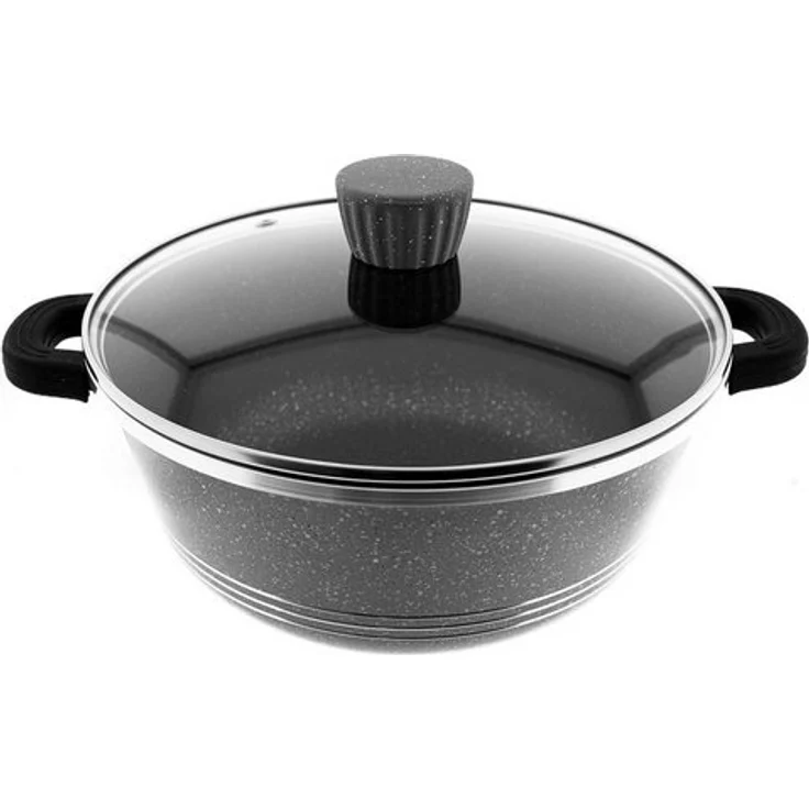 Almina Kochtöpfe mit Glasdeckel Antihaftbeschichtung Aluminium-Druckguss in Grau ⌀24 cm – Bild 4