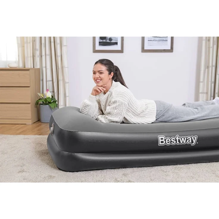 Bestway Luftbett mit Integrierter Luftpumpe Beflockt 191x97x46 cm 93781 – Bild 3
