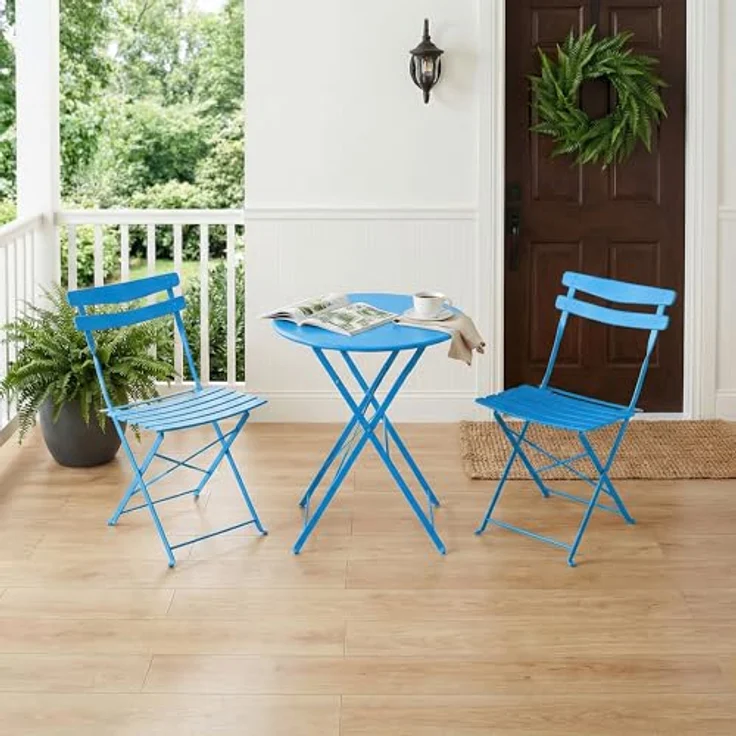 Bistroset 3-Teilig Mit Bistrotisch&2 Klappbaren Stühlen, Gartenmöbel Set – Bild 7