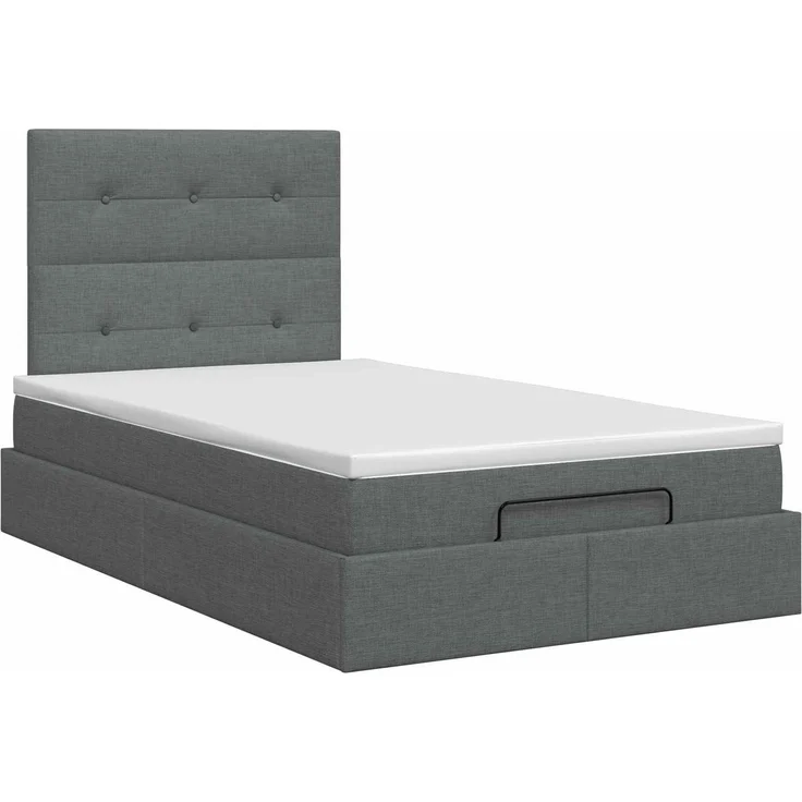 vidaXL Ottoman Bett mit Matratze Dunkelgrau 120 x 190 cm Stoff 3457474 – Bild 5