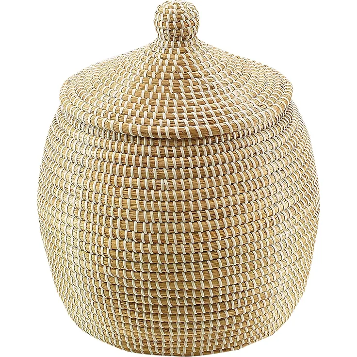 Kobolo Aufbewahrungskorb Schlangenkorb aus Seegras/Kunststoff natur D 32 cm