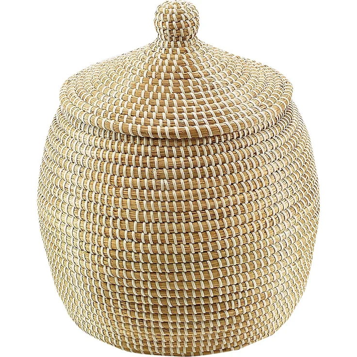 Kobolo Aufbewahrungskorb Schlangenkorb aus Seegras/Kunststoff natur D 32 cm – Bild 1