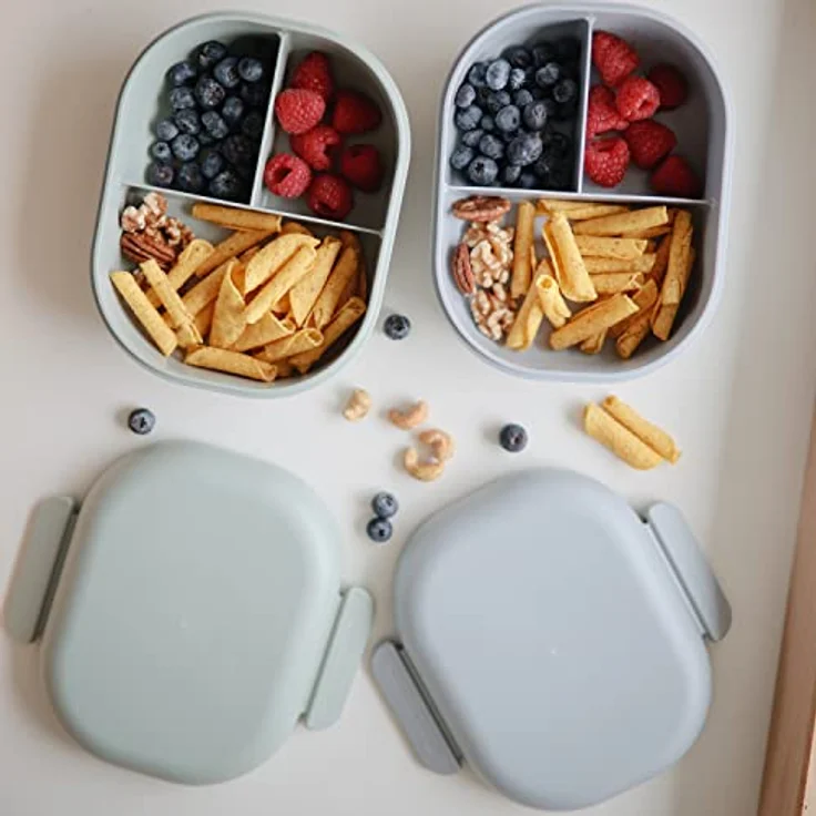 Mushie - Lunchbox Inkl. Besteck - Sage Grün – Bild 4
