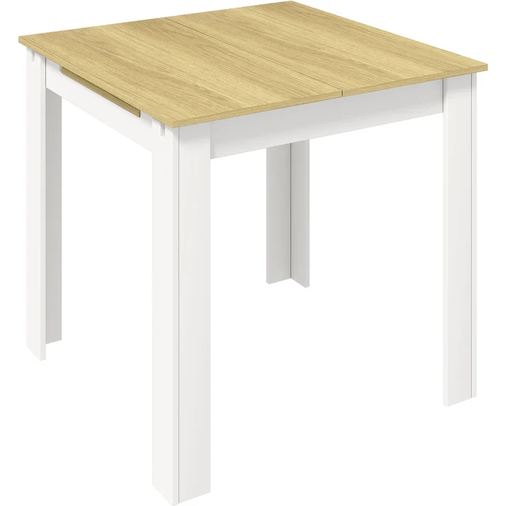 VCM Esstisch Pesoli 921254 Weiß / Honig-Eiche H. 75 x B. 80-120 x T. 80 cm – Bild 2