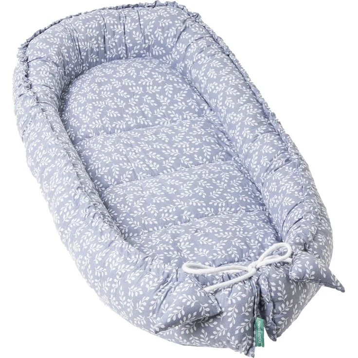 molis&co - Babynest - 100% Baumwolle (OEKO-TEX) - Babynestchen Neugeborene - Ideal als Reisebett, Kuschelnest Geeignet & Cradle Reducer - 90x50 cm - Blue Garden – Bild 1