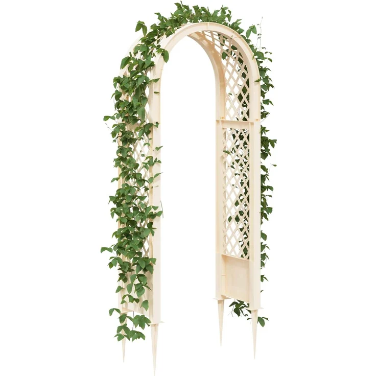 vidaXL Rosenbogen mit Spitzen Weiß 97 x 43 x 218 cm PP 42041737 – Bild 2