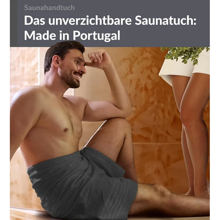 Lashuma Saunatuch London, Frottee (1-St), Badetuch extra lang 85x220 cm, Handtuch Wellness – Bild 2