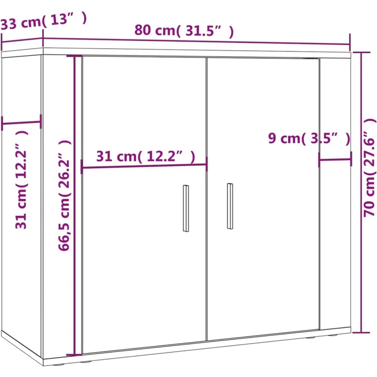 vidaXL Highboard Sonoma-Eiche Holzwerkstoff 3185362 – Bild 10