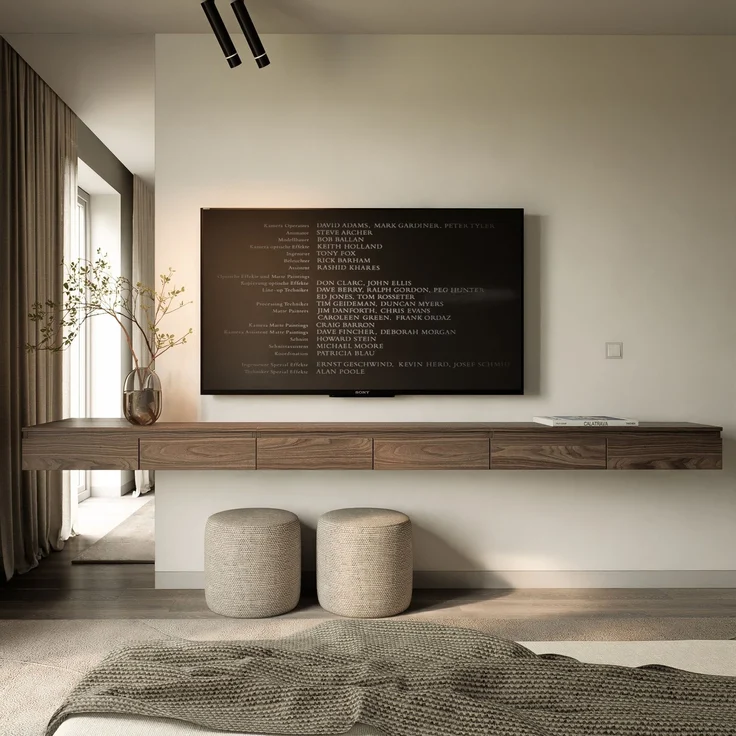 Selsey 'Bemmi Slim' - TV-Hängeboard 4-türig, Holzoptik Walnuss Wisconsin, 300 cm – Bild 2