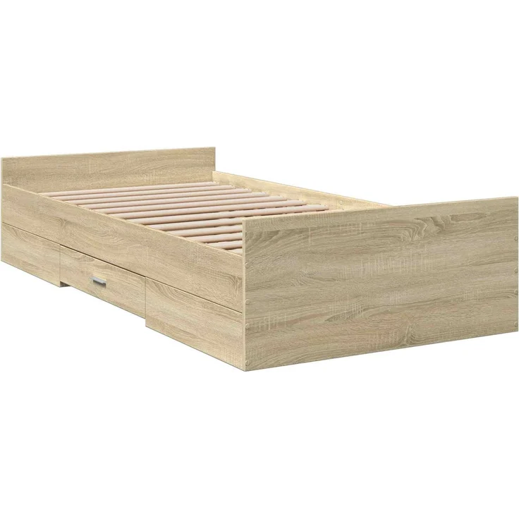 vidaXL Bettgestell mit Stauraum Sonoma-Eiche 80 x 200 cm Holzwerkstoff 3429502 – Bild 3