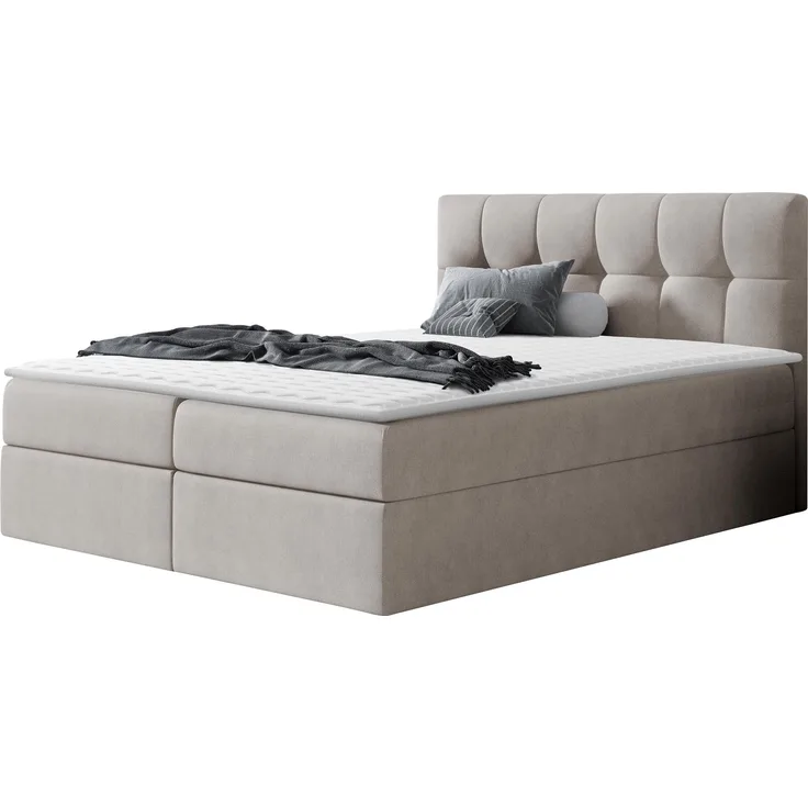Boxspringbett Cleofas , Natur, 160x200 cm, Webstoff