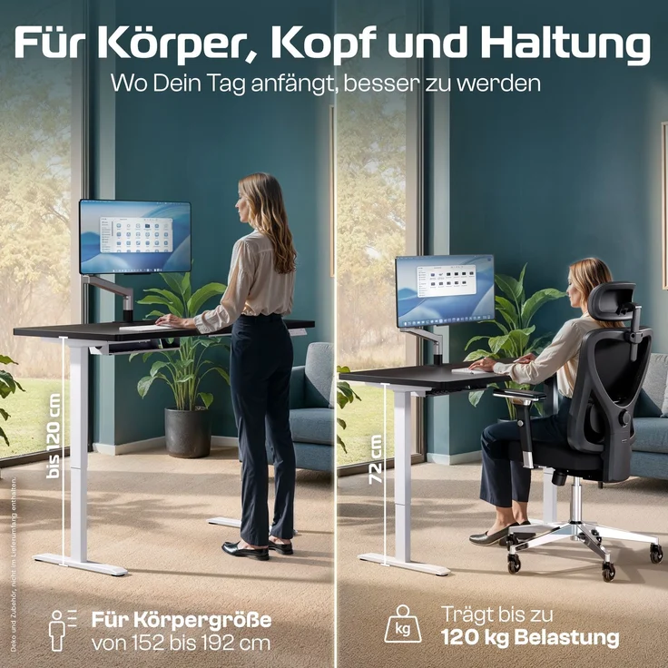 ProDesk Weiß/Schwarz (140x70 cm) – Bild 2