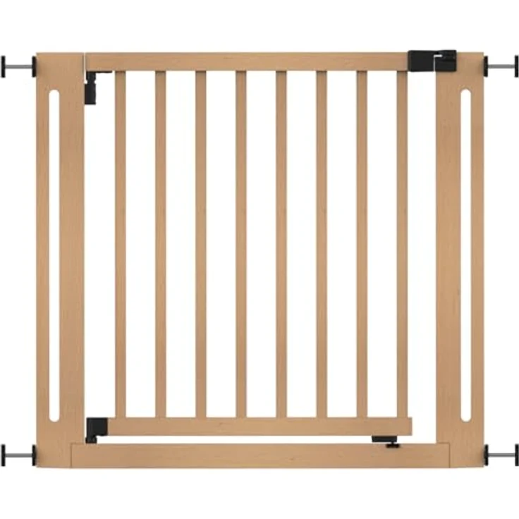 Safetots Naturholz Elegance Treppenschutzgitter, Natur, 87cm - 95cm, Druckmontage Sicherheitsgitter, 65cm Extra Breite Türöffnung, Einteiliges Extra Breites Gitter für Treppen, Flure und Türen – Bild 11